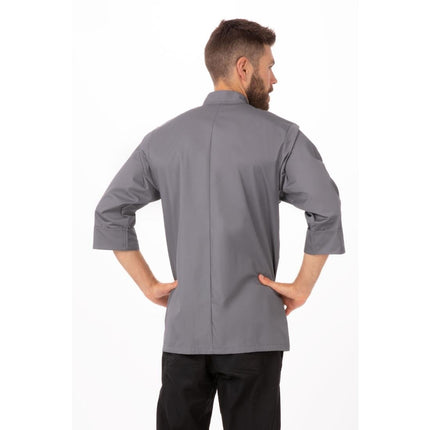 Unisex Chef Jacket Grey | Chef Works | M | Polyester/Cotton 10