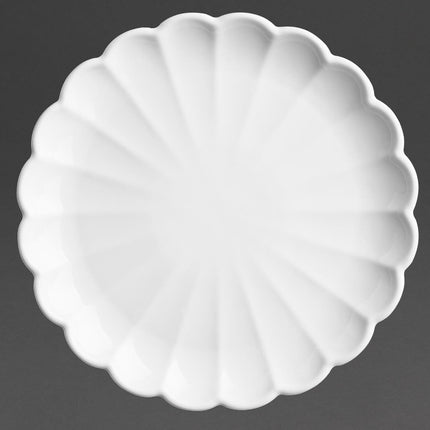 White Scalloped Plates 226mm | Olympia Bloom | Set of 6 6
