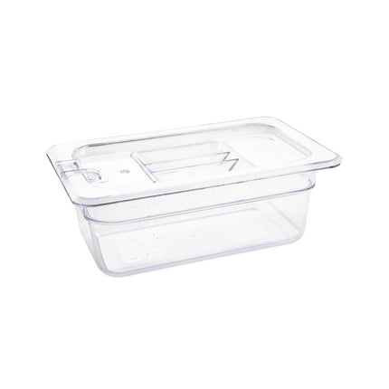 Polycarbonate Gastronorm Container Transparent 100mm | Vogue | GN 1/4 3