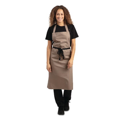 Poly-Cotton Bib Apron Light Brown | Whites 3