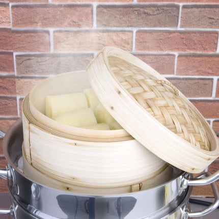 Bamboo Steamer Set 20.3cm with Two Bases and Lid | Vogue 5