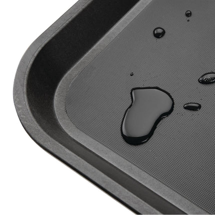Black Non-Slip Polypropylene Serving Tray 40.5x30.5cm | Olympia Kristallon 5