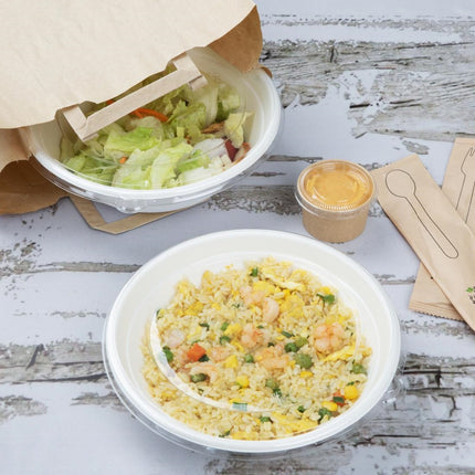 Compostable Bagasse Poke Bowl Bases 32oz | Fiesta 6