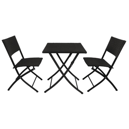 Square Foldable Poly Rattan Table Black 60cm | Bolero 9