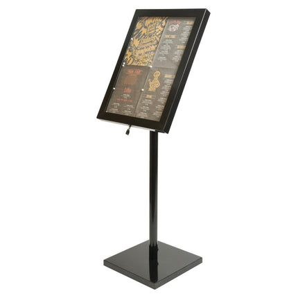 LED Info Display with Stand and Pole | Securit | Black Weatherproof Steel