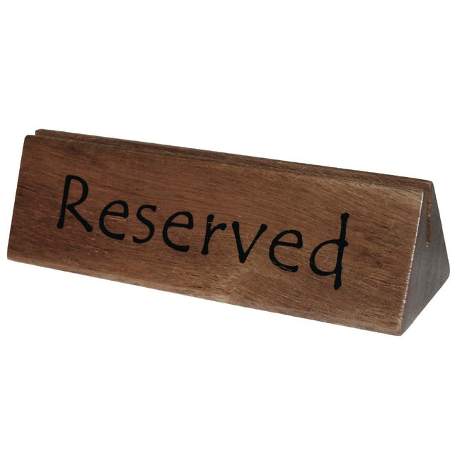 Acacia Wood Reserved Sign and Menu Holder 10-Pack | Olympia