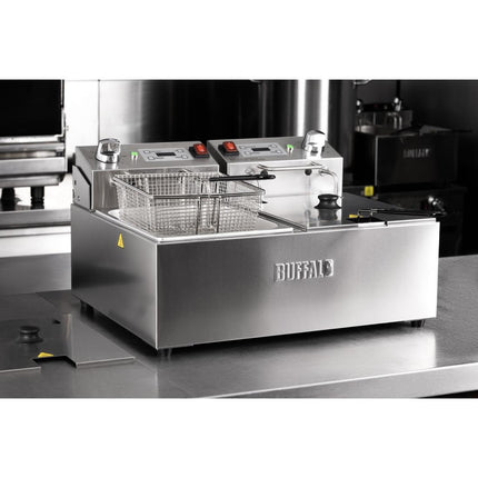 Double Electric Fryer with Timer | Buffalo | 2 x 5L Stainless Steel Tanks 10