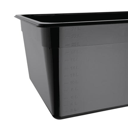 Polycarbonate Gastronorm Container 1/1 Black 200mm | Vogue 5