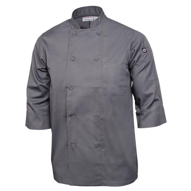Unisex Chef Jacket Grey | Chef Works | XXL | Polyester/Cotton