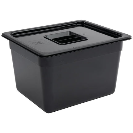 Polycarbonate Black Container GN 1/2 200mm | Vogue 2