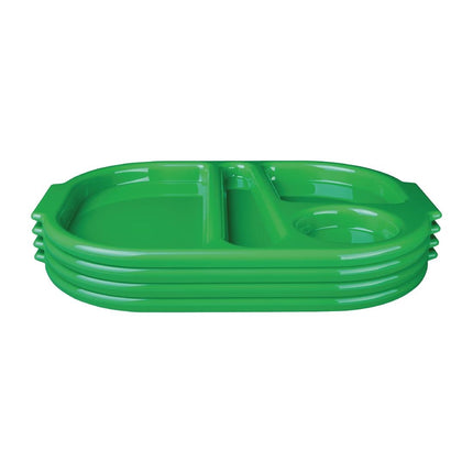 Polycarbonate Compartment Tray Green 32.2x23.6cm (10 pcs) | Olympia Kristallon 3