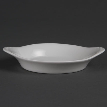 Round Gratin Dishes with Handles 13cm | Olympia Whiteware | Set of 6