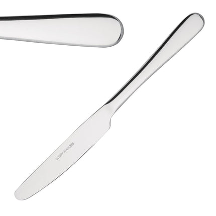 Table Knives with Polished 18/0 Stainless Steel Blades | Olympia Buckingham | 12 Pieces