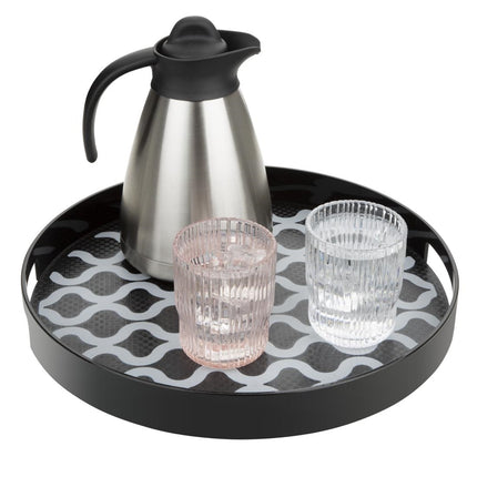 Round Kristallon Polycarbonate Non-Slip Tray with Handles 355mm | Olympia 5