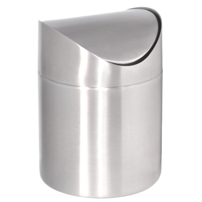 Stainless Steel Tabletop Waste Bin with Swing Lid | Olympia