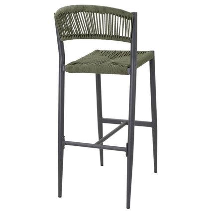 PE Woven Rattan Outdoor Bar Stools Green | Bolero Eden | 2 Pieces 3