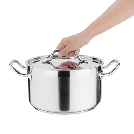 Induction Cooking Pan 24cm 5.6L | Nisbets Essentials Stainless Steel 3