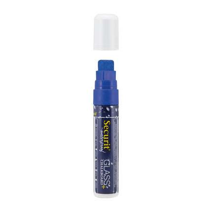 Securit Waterproof Chalk Marker for Glass and Chalkboards | Blue, 7-15mm Tip 2