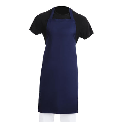 Durable Dark Blue Polyester-Cotton Halter Apron | Whites | 96.5x71.1 cm
