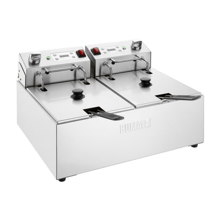 Double Electric Fryer with Timer | Buffalo | 2 x 5L Stainless Steel Tanks