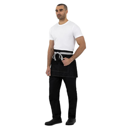 Black Denim Bistro Apron with Front Pocket | Southside | 40x76 cm 9