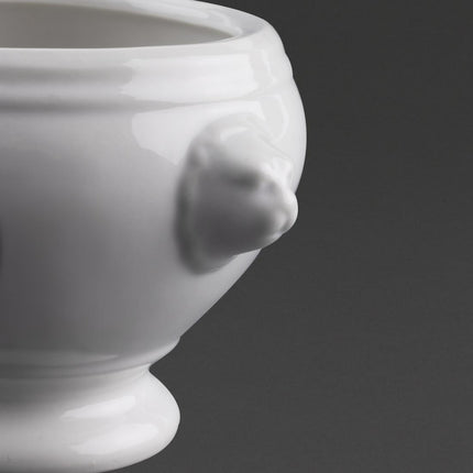 White Porcelain Soup Bowl with Lion Head Design | Olympia Whiteware | 47.5 Cl 10