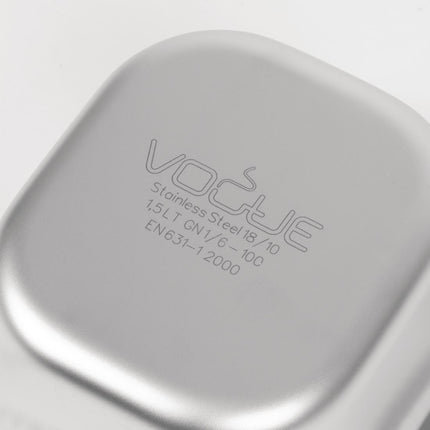 Stainless Steel GN 1/6 Container 100mm Depth | Vogue | 176x162mm 7