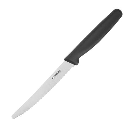 10cm Serrated Tomato Knife Black | Hygiplas