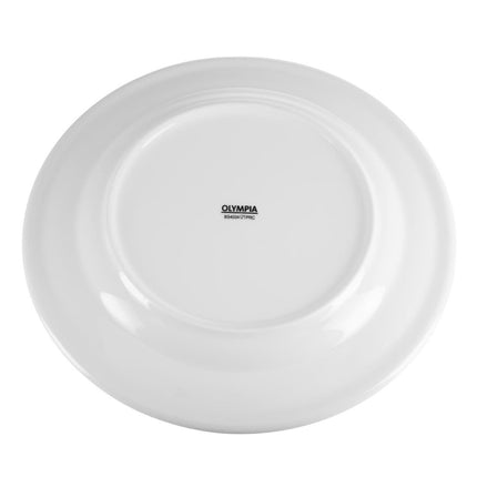 White Dinner Plates with Wide Rim 28cm | Olympia Whiteware | Set of 6 8