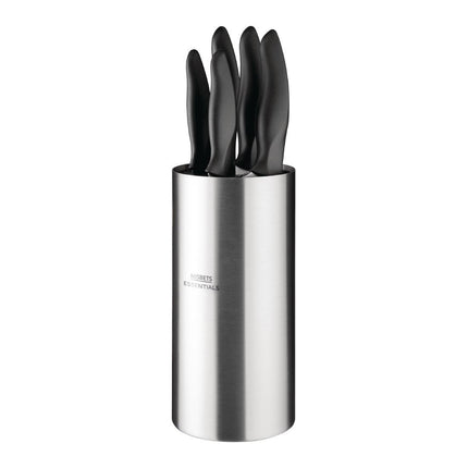 5-Piece Kitchen Knife Set with Block | Nisbets Essentials | Stainless Steel