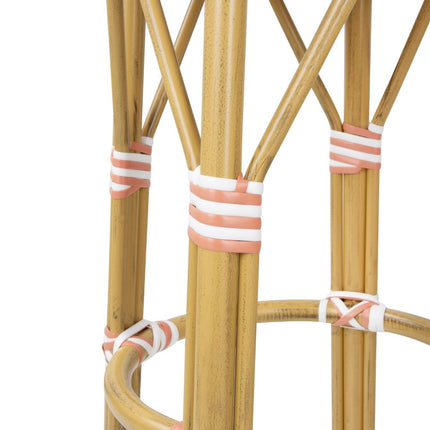 PE Rattan Bar Stools Coral | Bolero Parisian Style (2 Pack) 2