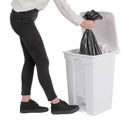 Hands-Free White Pedal Bin 45L | Jantex 6