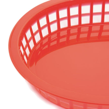 Oval Red Polypropylene Table Basket | Olympia 2