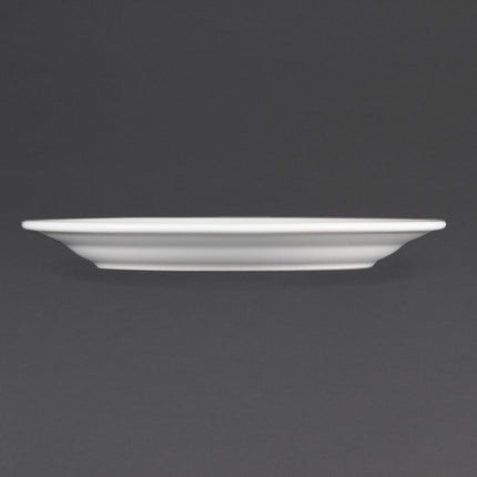 Dinner Plates with Wide Rim 23cm | Olympia Whiteware | Set of 12 6