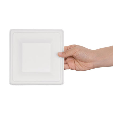 Compostable Bagasse Square Plates 159mm | Fiesta 5