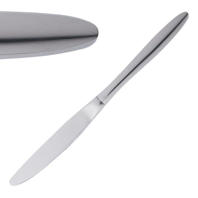 Olympia Saphir Polished 18/10 Stainless Steel Dessert Knives, 12 Pieces