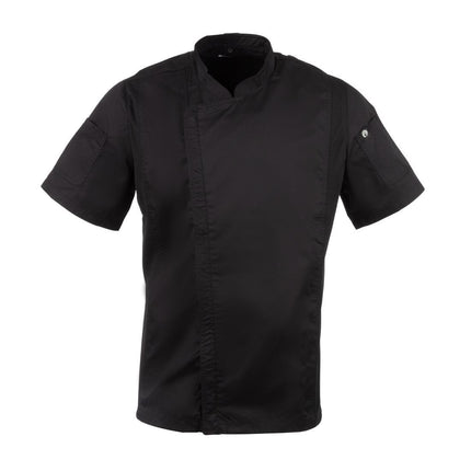 Unisex Chef Jacket with Zipper and Cool Vent Panels | Chef Works Springfield | Black | S