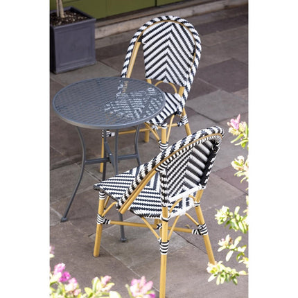 Parisian Style Rattan Side Chair Black | Bolero | 2 Pieces 9