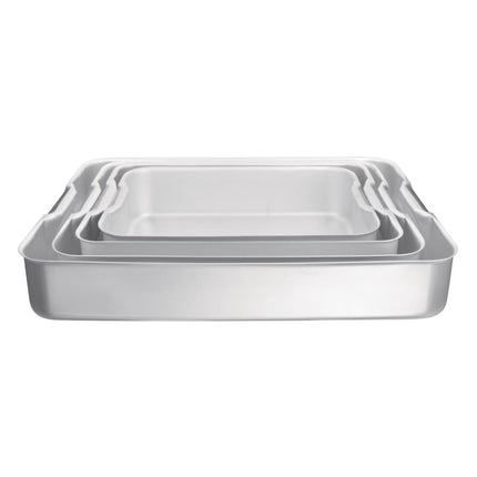 Extra Deep Aluminium Roasting Pan 100mm Depth with Integrated Handles | Vogue | 420mm 6