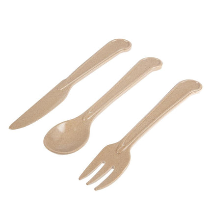 Reusable Rice Husk Cutlery Set with Jute Pouch