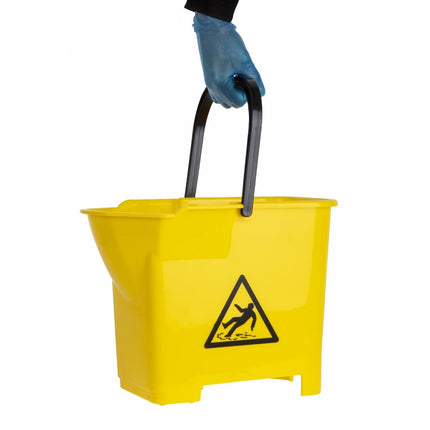 Color-Coded Yellow Mop Bucket | Jantex | Polypropylene | 16L Capacity 6