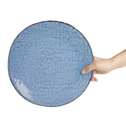 Porcelain Blue Coupe Plates with Denim Texture | Olympia | 285mm 4