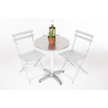 Round Stainless Steel Bistro Table 60cm Grey | Bolero 6
