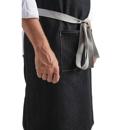 Black Denim Halter Apron with Adjustable Neck and Double Pockets | Southside | 100x70 cm 9