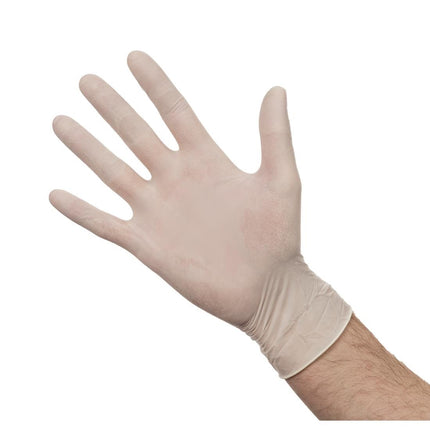 Powdered White Latex Gloves L | Disposable | Strong Grip | EN455 Compliant