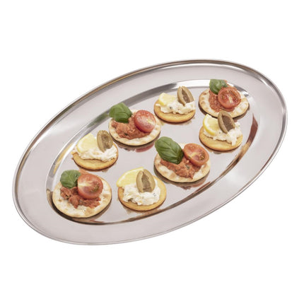 Oval Stainless Steel Serving Platter 40cm | Olympia 7