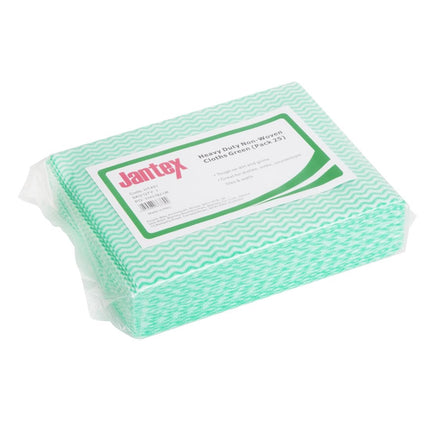 Heavy-Duty Non-Woven Cleaning Cloths | Jantex | Green
