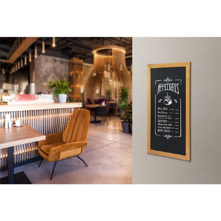 Long Wall Chalkboard Teak Effect 120x56cm | Securit 2