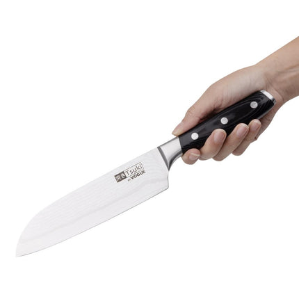 Santoku Knife 18cm | Vogue Tsuki Series 7 | VG-10 Damascus Steel 6