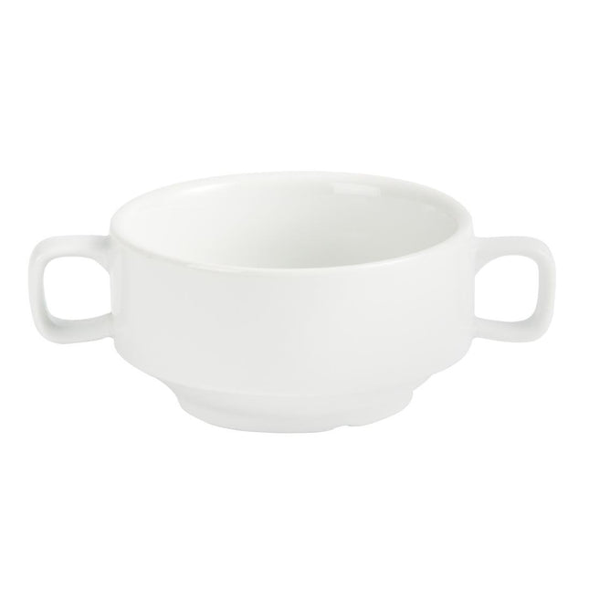Stackable White Porcelain Soup Bowls 40cl | Olympia Whiteware 2